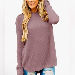 Long Sleeve Crew Neck Knit Pullover Sweater